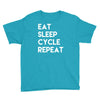eat sleep cycle repeat Youth Tee