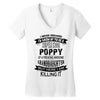 Super Cool Poppy Of A Freaking Awesome Granddaughter Women's V-Neck T-Shirt