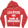 Legends Are Born In November Zipper Hoodie