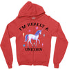 i'm really a unicorn Zipper Hoodie