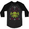 Merry Cthulhu Christmas Ugly Cool T shirts 3/4 Sleeve Shirt