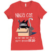 ninja cat Ladies Fitted T-Shirt