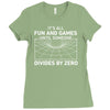 its all fun and games until someone divides Ladies Fitted T-Shirt