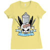 skull emblem Ladies Fitted T-Shirt