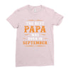 The Best Papa Was Born In September Ladies Fitted T-Shirt