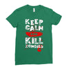Keep Calm And Kill Zombies Ladies Fitted T-Shirt