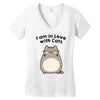 i am in love with cats Women's V-Neck T-Shirt