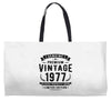 Genuine Premium Vintage 1977 Classic Perfectly Aged Limited Edition Weekender Totes