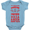 horror movies, pizza and beer Baby Bodysuit