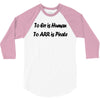 to err is human funny t shirt pirate humor parody s 3xl 3/4 Sleeve Shirt