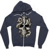 skull snake Zipper Hoodie