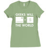 geeks will save the world mac version (2) Ladies Fitted T-Shirt