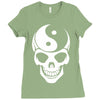 yin yang skull Ladies Fitted T-Shirt
