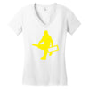 sasquatch guitar gear  funny bigfoot yeti comic monster retro Women's V-Neck T-Shirt