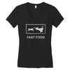 fast food funny Women's V-Neck T-Shirt