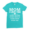 I Love You Mom Ladies Fitted T-Shirt