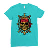 pirate bones skull Ladies Fitted T-Shirt
