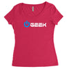 geek' (power on button) Women's Triblend Scoop T-shirt