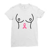 breast with pink ribbon Ladies Fitted T-Shirt
