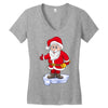 father christmas ringing xmas bells santa Women's V-Neck T-Shirt