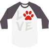 love dog paw 3/4 Sleeve Shirt