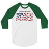 United States Space Force American Flag 3/4 Sleeve Shirt
