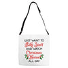 i just want to bake stuff and watch christmas movies all day Adjustable Strap Totes