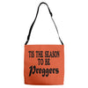tis the season to be preggers baseball Adjustable Strap Totes