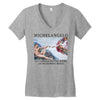 Michelangelo Creation of Adam Women's V-Neck T-Shirt