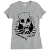 bart skull Ladies Fitted T-Shirt