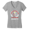 he might find a rabbit in there but hell never find dignity Women's V-Neck T-Shirt
