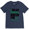 i wear emerald green for liver cancer awareness V-Neck Tee