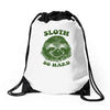sloth so hard Drawstring Bags