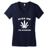kiss me i'm highrish Women's V-Neck T-Shirt