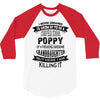 Super Cool Poppy Of A Freaking Awesome Granddaughter 3/4 Sleeve Shirt