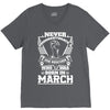 Never Underestimate Dog Rescuer Who Was Born March V-Neck Tee