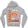 I Wear Peach For Uterine Cancer Awareness Zipper Hoodie