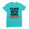 Plays With Cars Ladies Fitted T-Shirt