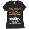 Aquarius Hated By Many Wanted By Plenty Disliked By Some Confronted By Ladies Fitted T-Shirt