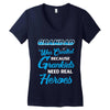 Grandad Was Created because Grankids Need Real Heroes Women's V-Neck T-Shirt