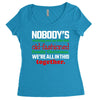 nobody's walking out on this fun old fashioned family christmas we're Women's Triblend Scoop T-shirt