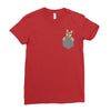 Cat Pocket Ladies Fitted T-Shirt