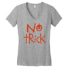 no trick pumpkin halloween Women's V-Neck T-Shirt