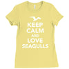 keep calm and love seagulls Ladies Fitted T-Shirt