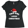 this girl loves christmas Women's Triblend Scoop T-shirt