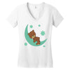 brown sleep Women's V-Neck T-Shirt