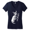 cat stripes Women's V-Neck T-Shirt