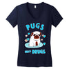 pugs not drugs Women's V-Neck T-Shirt