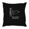 rabbit duck white Throw Pillow