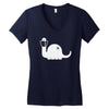apatosaurus white Women's V-Neck T-Shirt